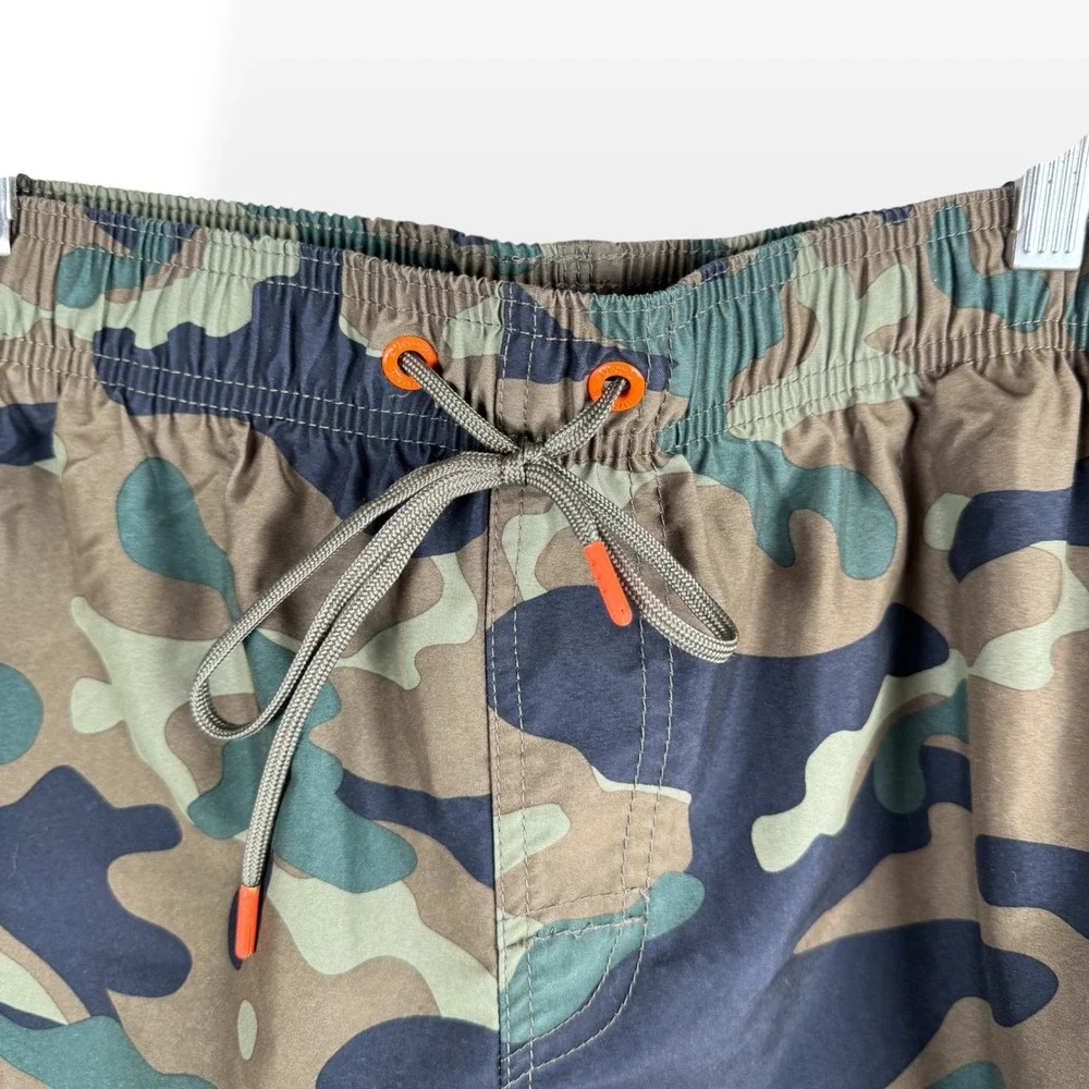 Sundek Mens Swim Trunks Size Large Camo Rainbow Stripe Swimming Board Shorts